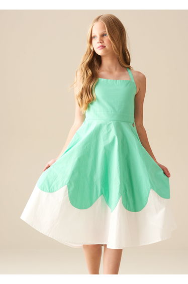 Allegra Green Scallop Swing Dress