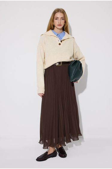 PLEATED CHIFFON SKIRT