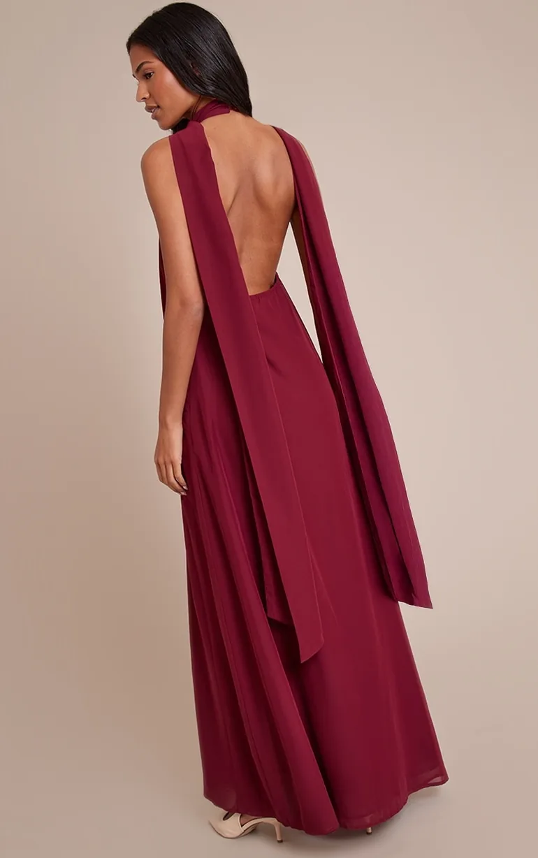sachin and babi light blue dress Lizza Chiffon Halter Gown  Halston