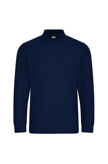 PRO RTX Mens Pro Piqué Long-Sleeved Polo Shirt - Navy