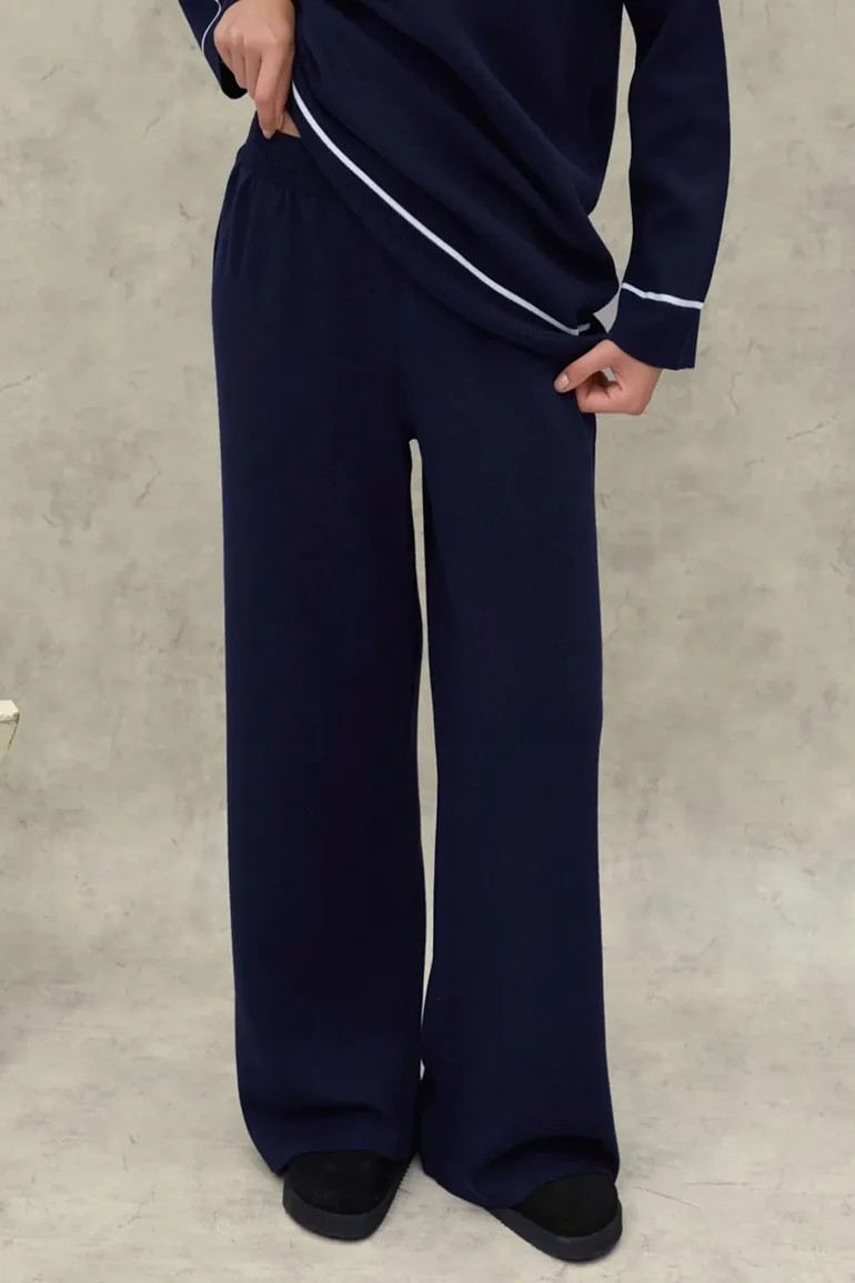 Button Detailed Sweater & Wide Leg Pants Co-ord Set - 5