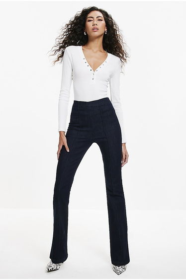 Blue Pull-On Sculpt Bootcut Jeans