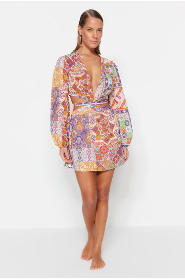 A-Line Mini Dress with Long Sleeves