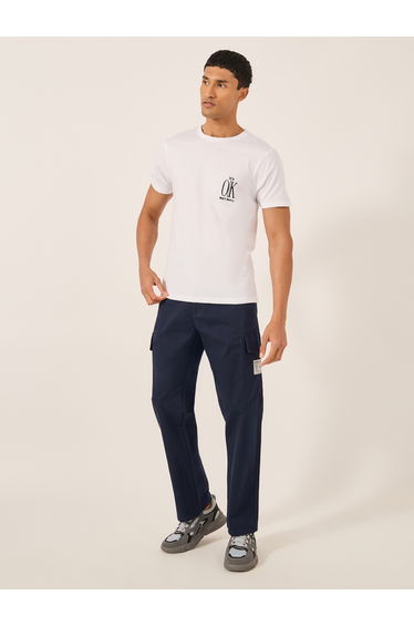 Relaxed Fit Cargo Pants with Badge Detail