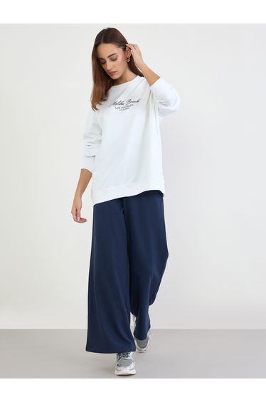 Printed Longline Sweatshirt and Wide Leg Joggers Co-Ords