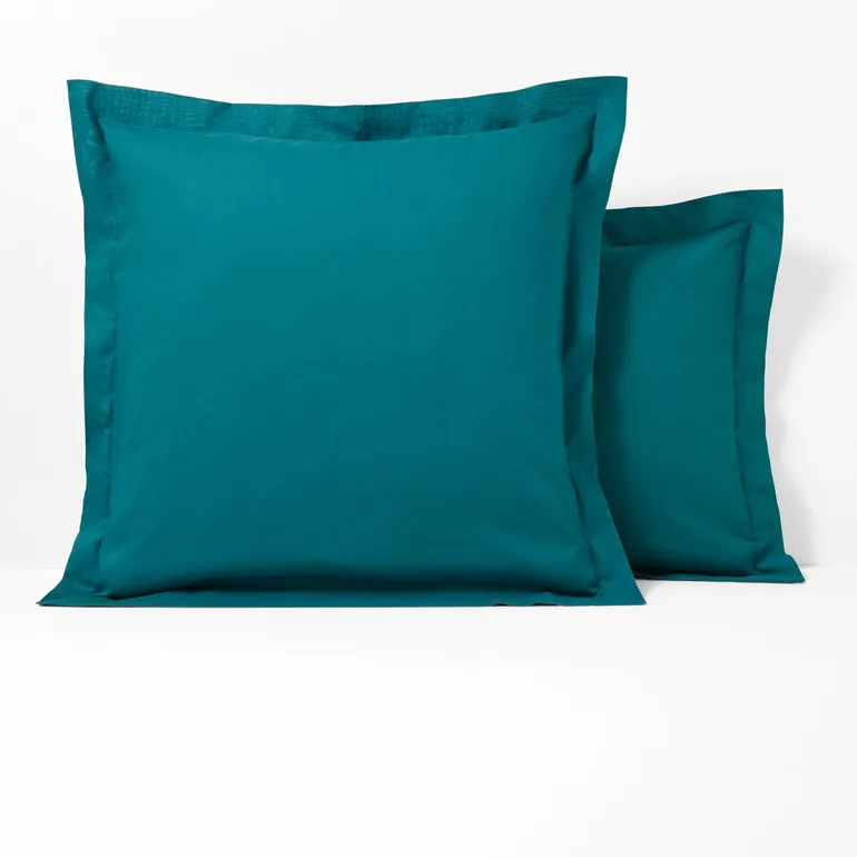 SCENARIO Plain Polycotton Pillowcase with Embroidered Hem