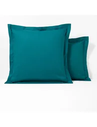 SCENARIO Plain Polycotton Pillowcase with Embroidered Hem