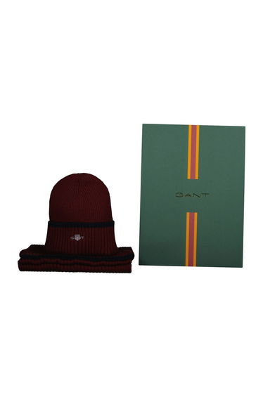 Essential Gift Hat And Scarf Set Burgundy