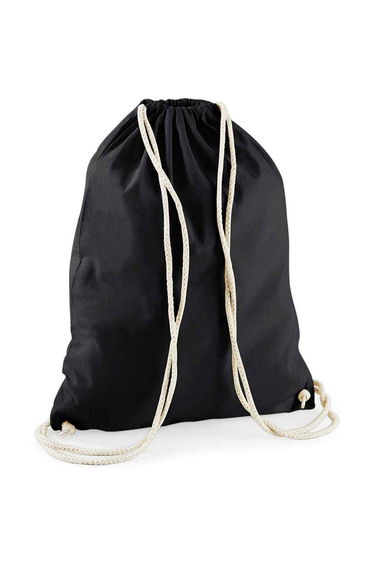 Westford Mill Cotton Drawstring Bag - Black/Natural