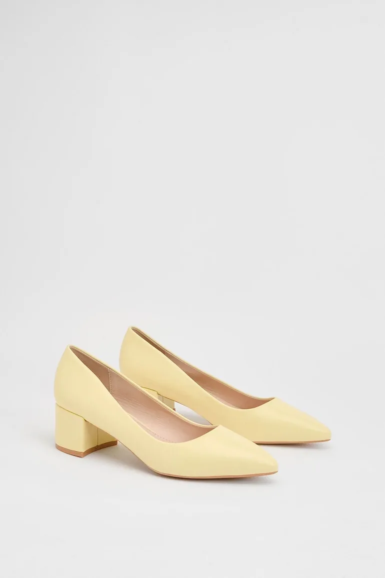 Good For The Sole: Rebecca Faux Leather Block Heel Court Shoes