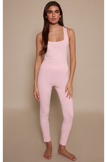 Baby Pink High Waist Cotton Leggings