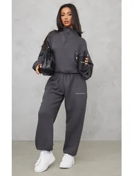 PRETTYLITTLETHING Petite Charcoal Jogger