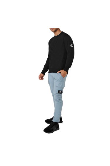 Calvin Klein Mens Badge Crew Neck Sweatshirt - Black