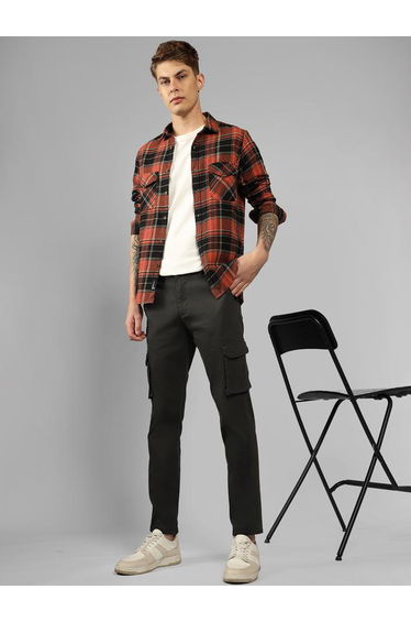 Checked Relaxed Fit Spread Collar Shirt