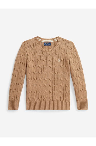 Ralph Lauren Boys Cable Knit Jumper in Beige