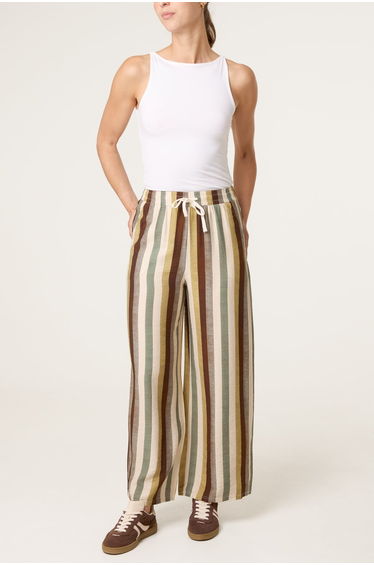 Striped Wide Leg Trousers
