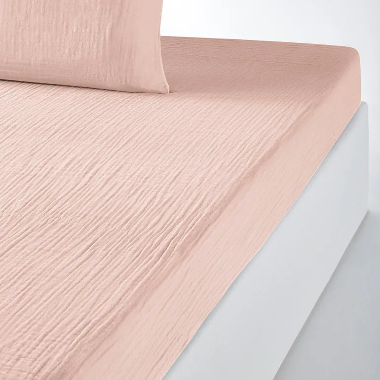 Kumla Plain 100% Cotton Muslin H30cm Fitted Sheet