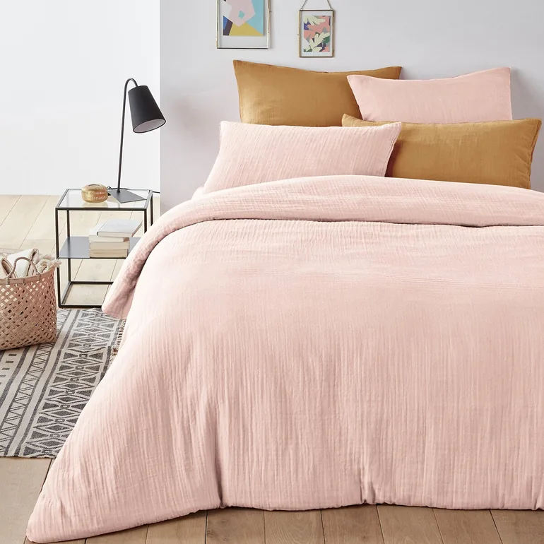 Kumla Plain 100% Cotton Muslin H30cm Fitted Sheet - 1