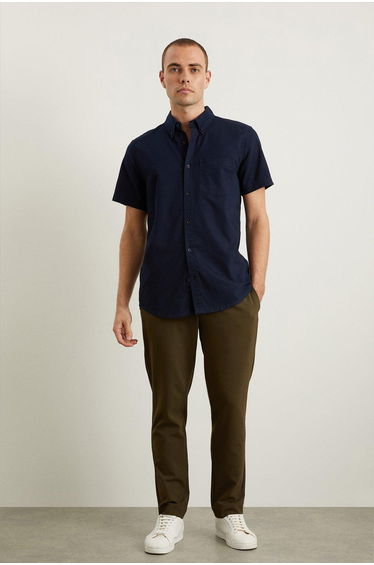 Navy Short Sleeve Oxford Shirt