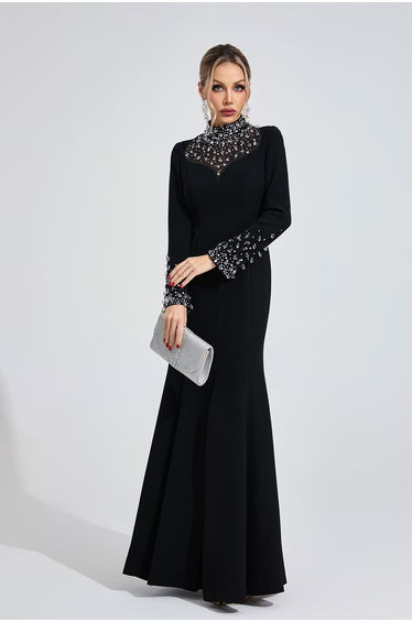 Ula Black Diamond Maxi Dress