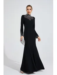 Ula Black Diamond Maxi Dress - 1