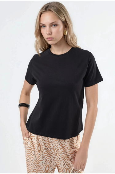 BUSEM Plain Crew Neck Cotton T-Shirt