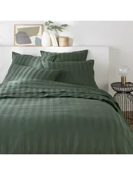 Victor Striped 100% Washed Cotton Satin 300 Thread Count Fitted Sheet - 4