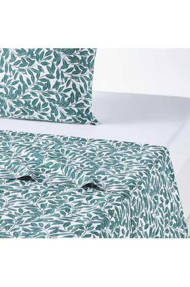 Feuillage Washed Cotton Flat Sheet
