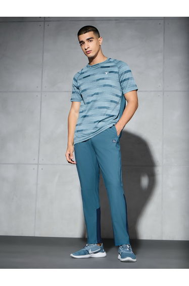 Men Blue Straight Fit Track Pants