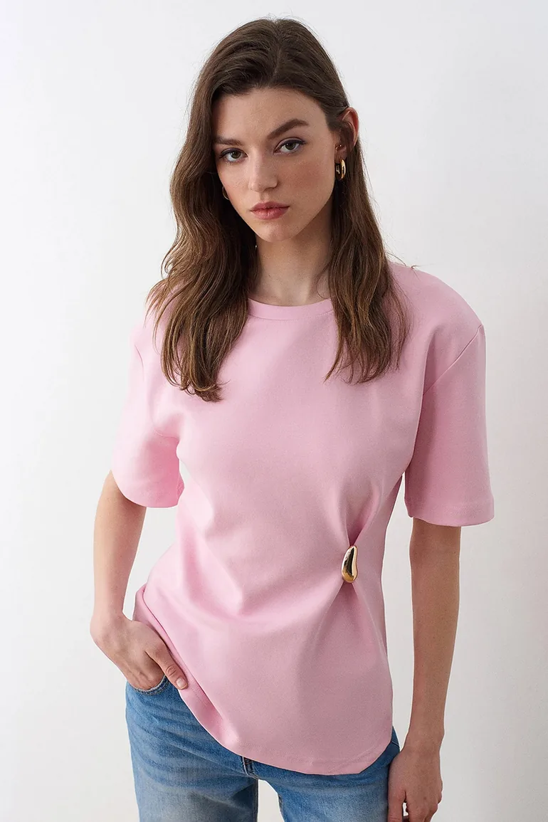 DILVIN Women's Crew Neck Short-sleeve Jersey T-shirt - 3