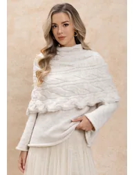 Cable Cape Knit Two-Piece Sweater Set in Ivory