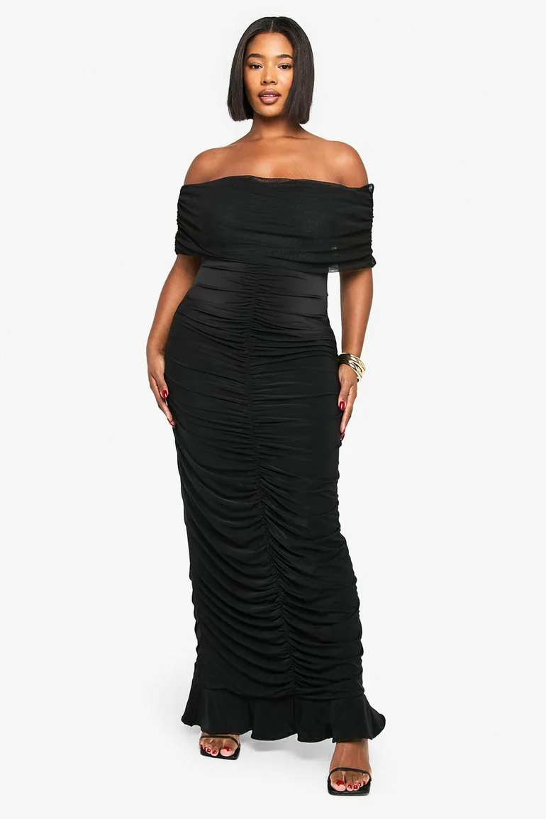 boohoo mesh maxi dress boohoo Women's Maternity Mesh Maxi Dress in Chocolate