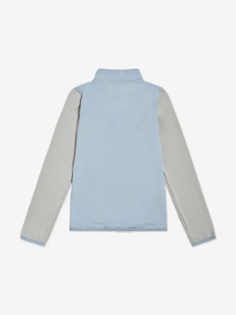 New Balance Boys Contrast Panel 1/4 Zip Funnel Sports Top in Grey - 2