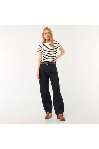 Cotton Balloon Denim Pants BLUE