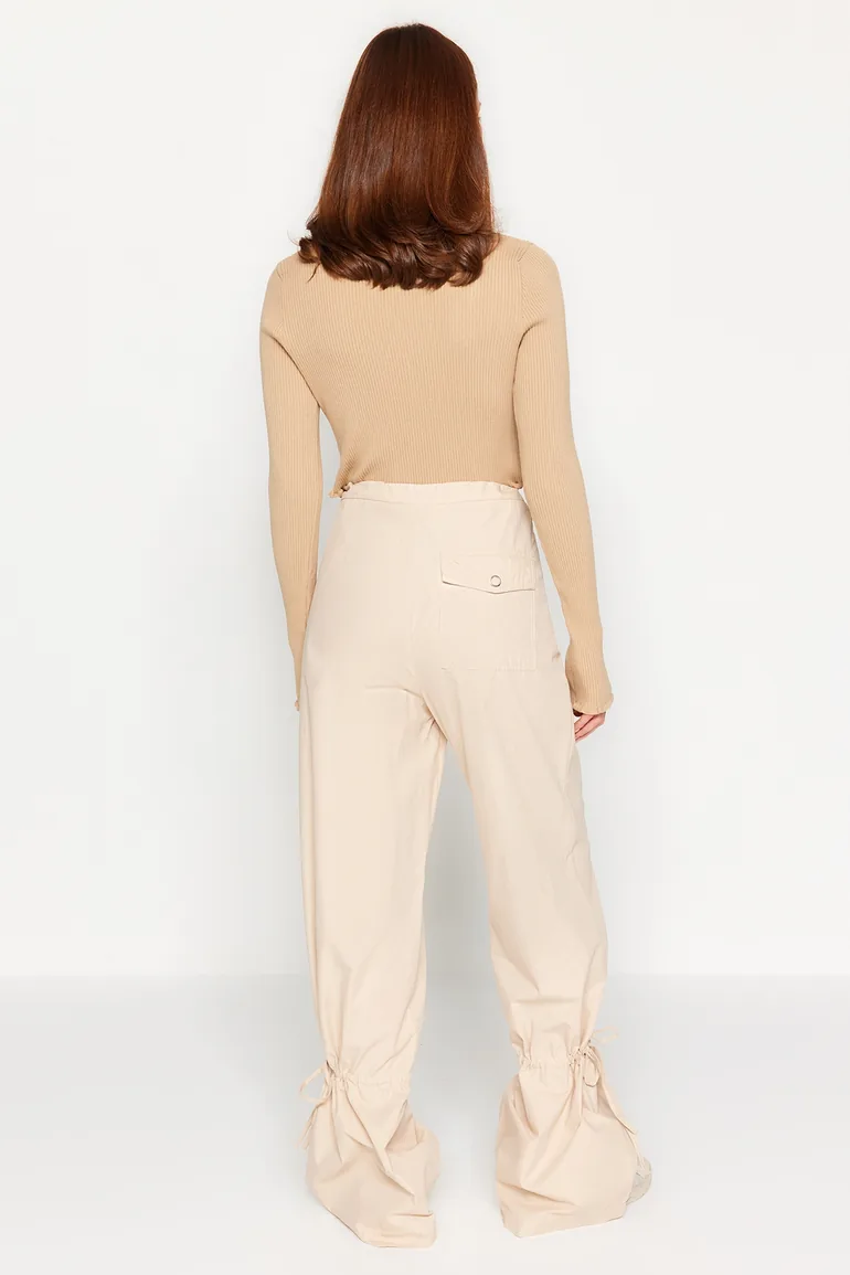 Trousers with Smocking Detail Legs - 4