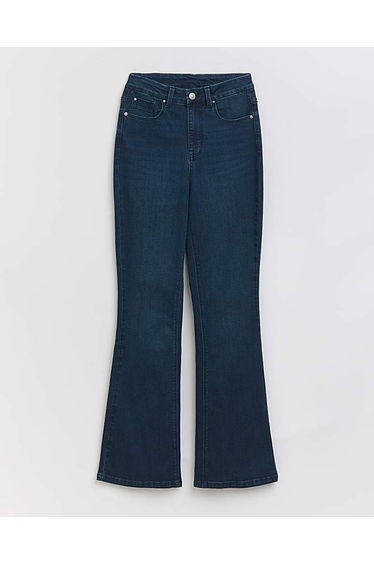 Super Stretch Indigo Flared Jeans