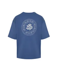 Indigo Men's Oversize Embroidered 100% Cotton T-Shirt - 7