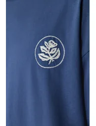 Indigo Men's Oversize Embroidered 100% Cotton T-Shirt - 4