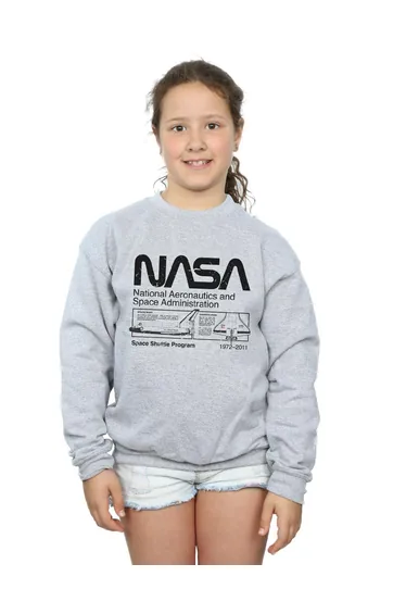 NASA Girls Classic Space Shuttle Sweatshirt - Sports Grey