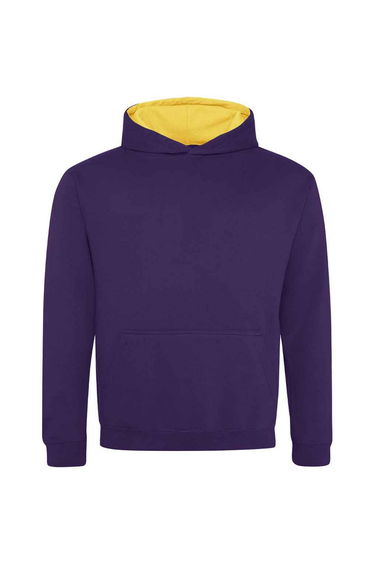 Awdis Childrens/Kids Varsity Hoodie - Purple/Sun Yellow