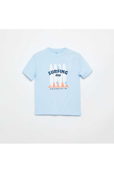 Printed Short-Sleeved T-Shirt BLUE