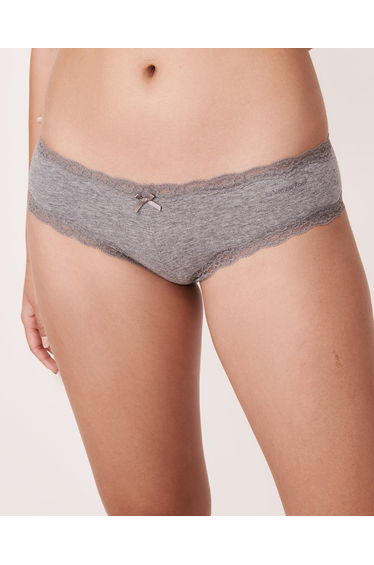 Cotton and Lace Trim Cheeky Panty