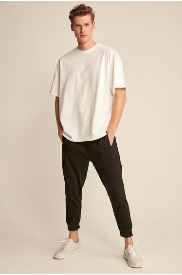 Jett Men's Oversize Fit 100% Cotton Thick Textured White T-shirt