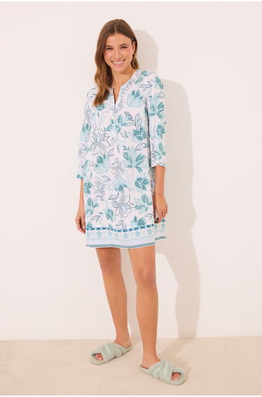 Viscose camisole with green flowers