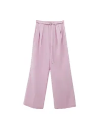 High Waist Wide Leg Pants - FRAGRANT LILAC - 5