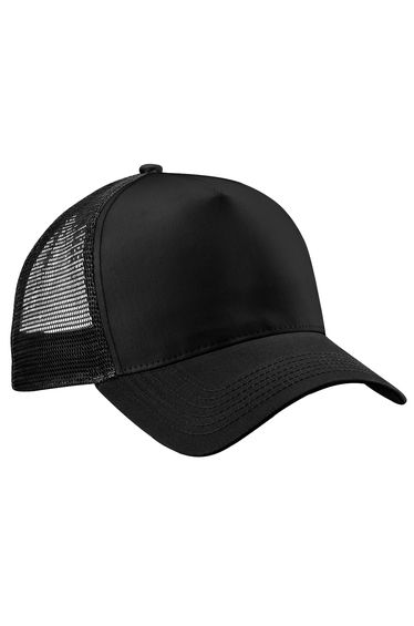 Beechfield Mens Half Mesh Trucker Cap / Headwear (Pack of 2) - Black