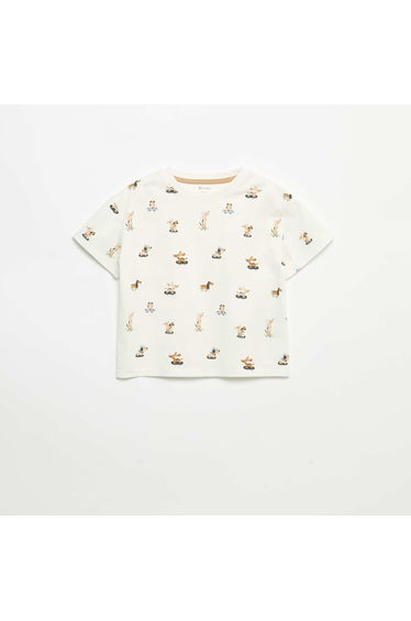 Patterned Short-Sleeved T-shirt WHITE