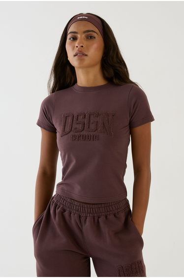 DSGN Studio Towelling Applique Baby T-Shirt - chocolate