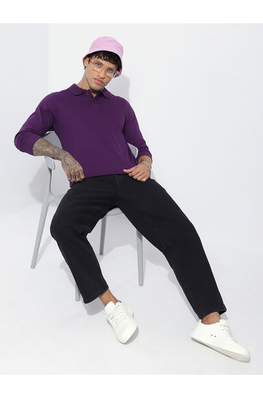 Men Regular Fit Long Sleeve Solid Polo
