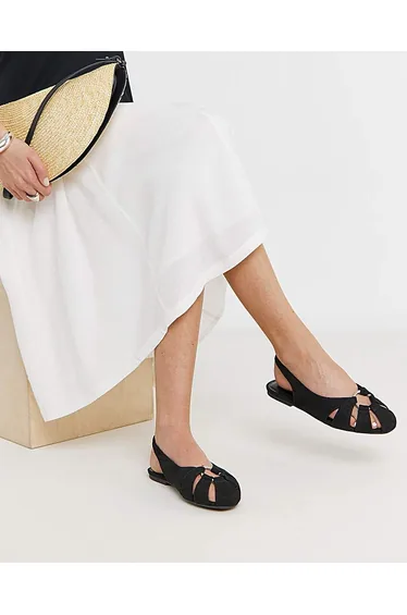 Ring Detail Ballerinas Extra Wide Fit